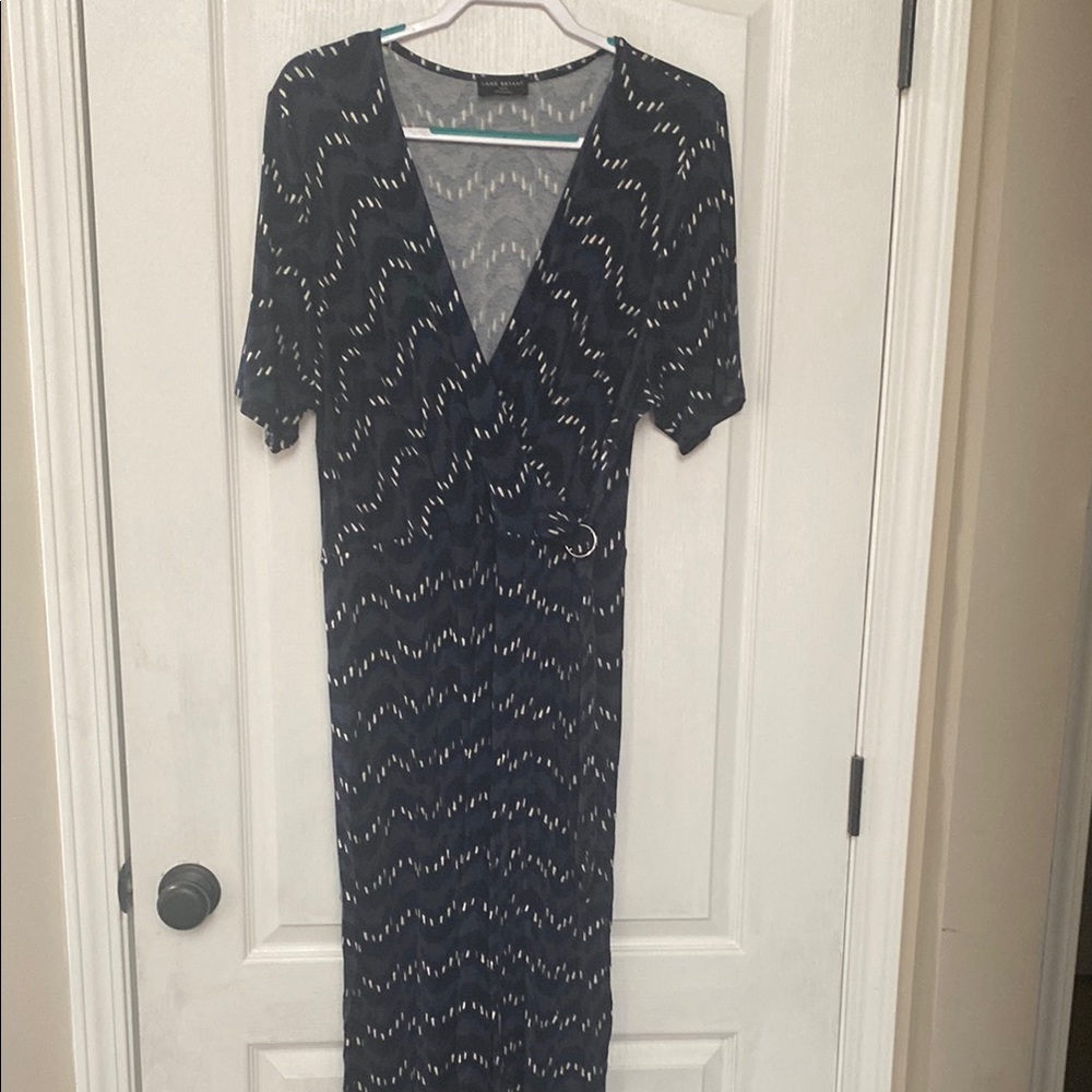 Elegant  Navy Blue Lane Bryant Patterned Dress